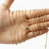 Stainless Steel Faceted Stone Rosary Chain Beads for DIY Jewelry