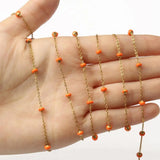 Stainless Steel Oval Wire Wrap Rosary Chain Beads for Anklet