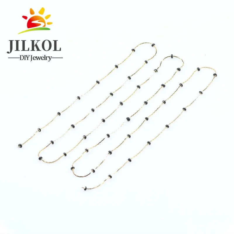 Stainless Steel Oval Wire Wrap Rosary Chain Beads for Anklet