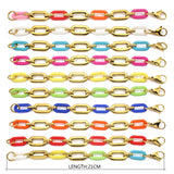 Green Geometric Bracelets for Women - DIY Connected Link Bracelet Chains