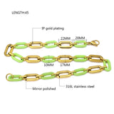 Green Geometric Bracelets for Women - DIY Connected Link Bracelet Chains