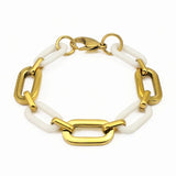 Green Geometric Bracelets for Women - DIY Connected Link Bracelet Chains