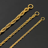 Stainless Steel Rope Chain Fried Dough Twists Necklace Hip Hop Style