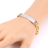 Stainless Steel Two-Tone Bracelet Bangle for Men/Women