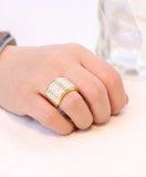Stainless Steel Women's Crystal Rings