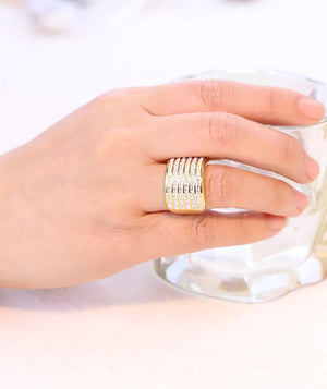 Stainless Steel Women's Crystal Rings