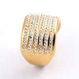 Stainless Steel Women's Crystal Rings