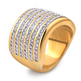 Stainless Steel Women's Crystal Rings