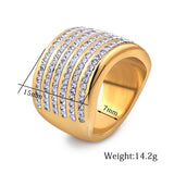 Stainless Steel Women's Crystal Rings