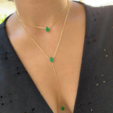 CZ Double Layer Choker Lariat Necklace European Female Jewelry
