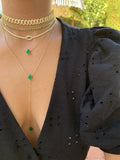 CZ Double Layer Choker Lariat Necklace European Female Jewelry