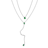 CZ Double Layer Choker Lariat Necklace European Female Jewelry