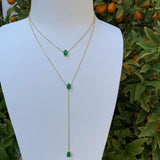 CZ Double Layer Choker Lariat Necklace European Female Jewelry