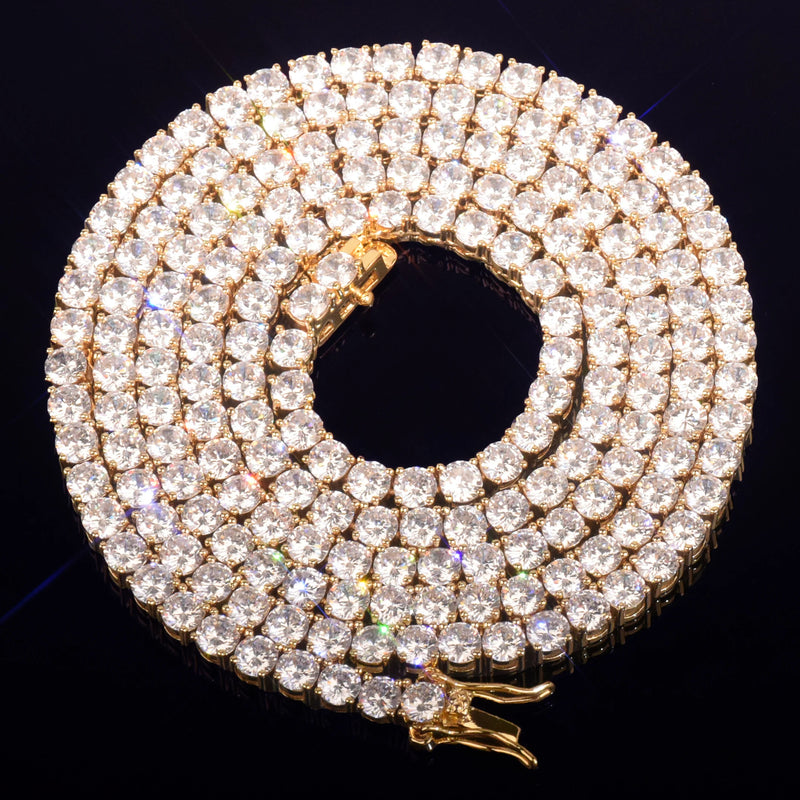 4mm 5mm 6mm Tennis Chain Zircon Necklace Link Hip Hop Jewelry