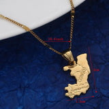 Congo Republique Map Pendant Necklaces