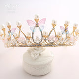 Butterfly Pearls Crystal Crown for Kids