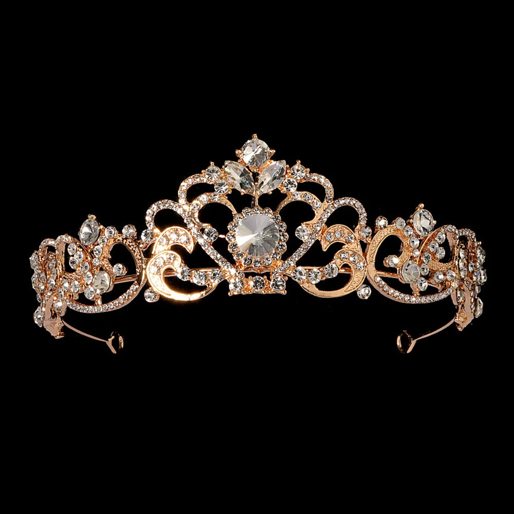 Pearl Rhinestone Tiara Crown Wedding Bridal Hair Accessory