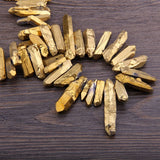 Titanium Raw Crystal Quartz Top Drilled Slice Beads