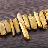 Titanium Raw Crystal Quartz Top Drilled Slice Beads