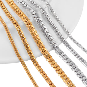 Solid Metal Stainless Steel Necklace Chain Link Chokers Vintage