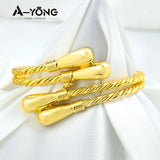 Twisted Cuff Bangles 21k Copper Plated Layers Charm Bracelets