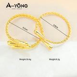 Twisted Cuff Bangles 21k Copper Plated Layers Charm Bracelets