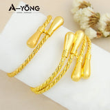 Twisted Cuff Bangles 21k Copper Plated Layers Charm Bracelets