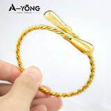 Twisted Cuff Bangles 21k Copper Plated Layers Charm Bracelets