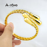 Twisted Cuff Bangles 21k Copper Plated Layers Charm Bracelets