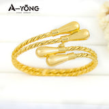 Twisted Cuff Bangles 21k Copper Plated Layers Charm Bracelets