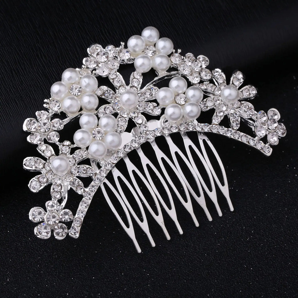 Wedding Hair Combs Charm Pearls Crystal Bridal Accessories