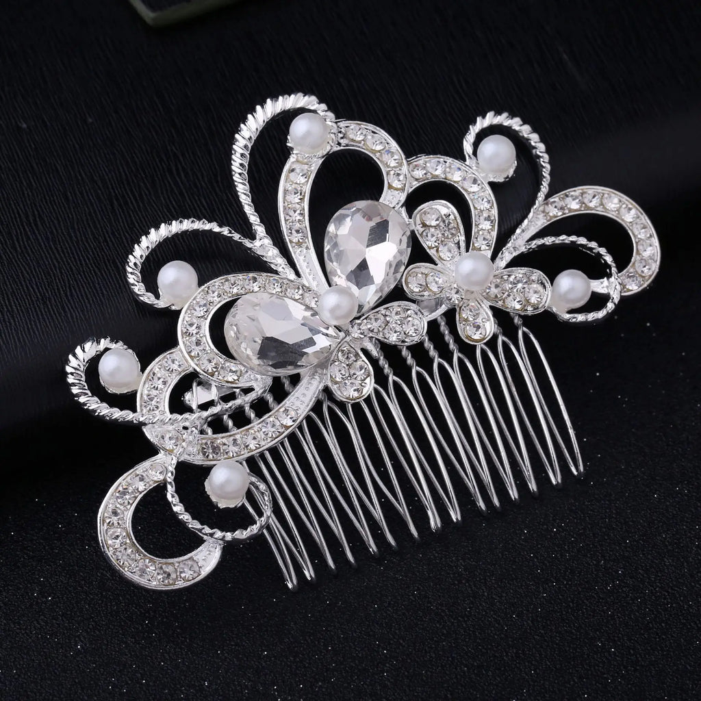 Wedding Hair Combs Charm Pearls Crystal Bridal Accessories