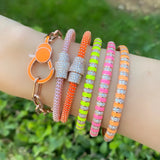 Colorful Enamel CZ Women Bangle Bracelet