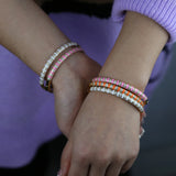 Colorful Enamel CZ Women Bangle Bracelet