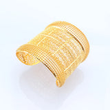 Arabic Bridal Jewelry Set - Hollow Flower Cuff Bracelet & Ring