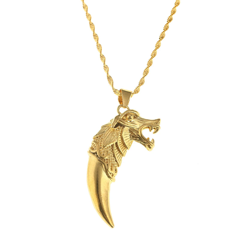 Wolf Tooth Pendant Necklace Fang Chain Jewelry