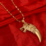 Wolf Tooth Pendant Necklace Fang Chain Jewelry