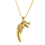 Wolf Tooth Pendant Necklace Fang Chain Jewelry