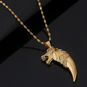 Wolf Tooth Pendant Necklace Fang Chain Jewelry