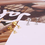 925 Silver Zircon Mini CZ Crystal Stud Earrings Gift