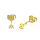 925 Silver Zircon Mini CZ Crystal Stud Earrings Gift