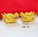 24K 3D Dragon Head Bracelet DIY Accessories