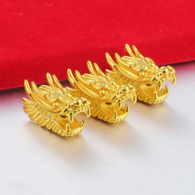 24K 3D Dragon Head Bracelet DIY Accessories