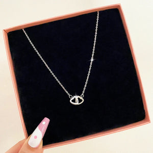 Heart Pearl Necklace Crystal Pendant Jewelry Accessory