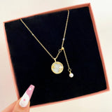 Heart Pearl Necklace Crystal Pendant Jewelry Accessory
