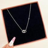 Heart Pearl Necklace Crystal Pendant Jewelry Accessory