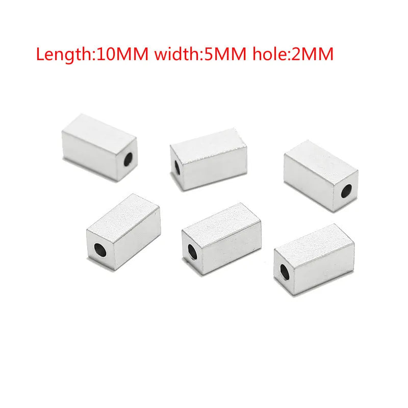Stainless Steel Square Cube Spacer Beads for Jewelry Making, 5mm*10mm