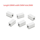 Stainless Steel Square Cube Spacer Beads for Jewelry Making, 5mm*10mm