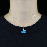 Colorful Allah Pendant Women Necklace Neon Colorful Religious Lady Jewelry