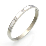 Stainless Steel Natural Shell Crystal Bangle Women Jewelry